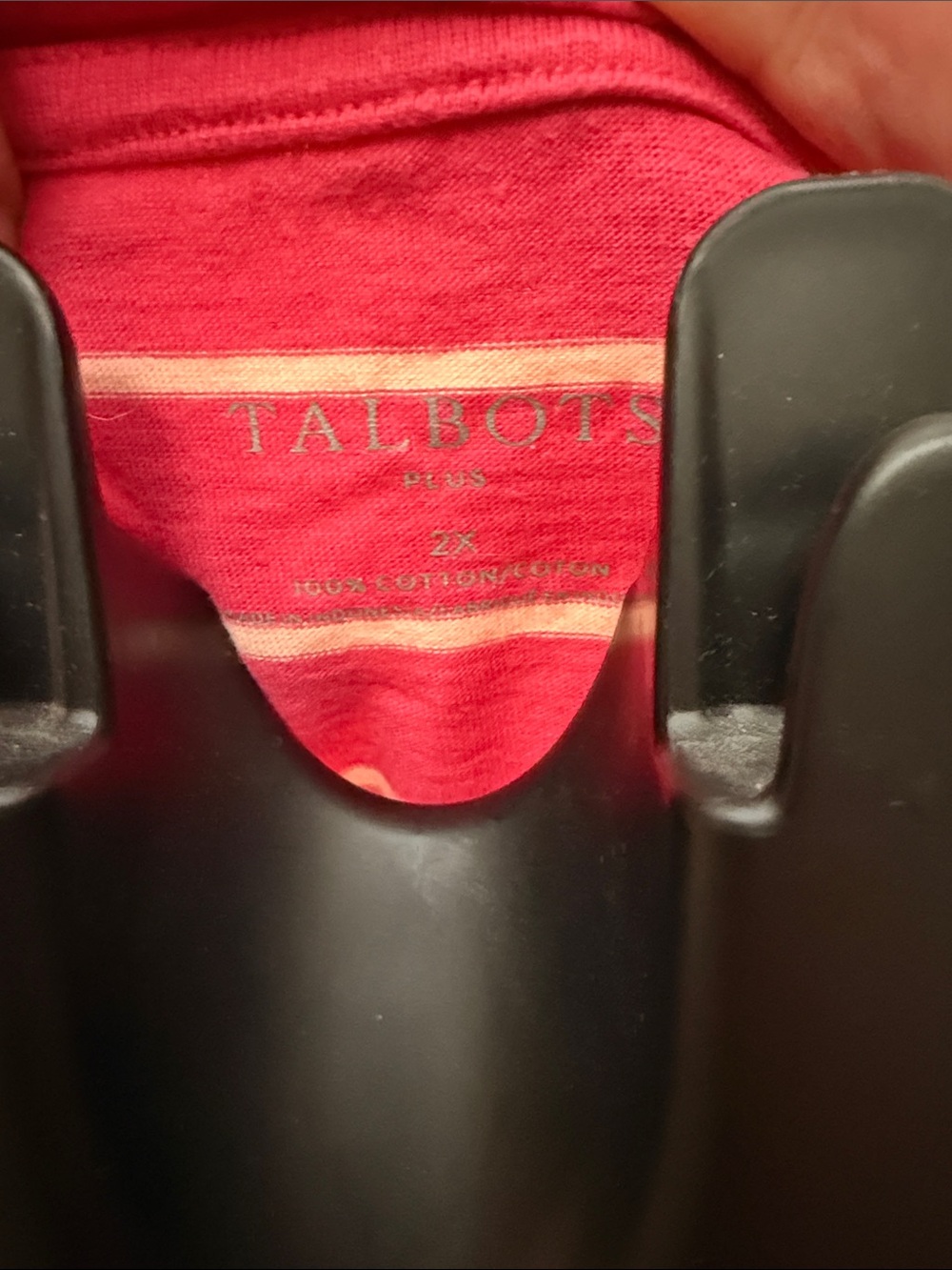 Talbots Raspberry Pink Striped V‑Neck Tie‑Sleeve Tee - Picture 5 of 5